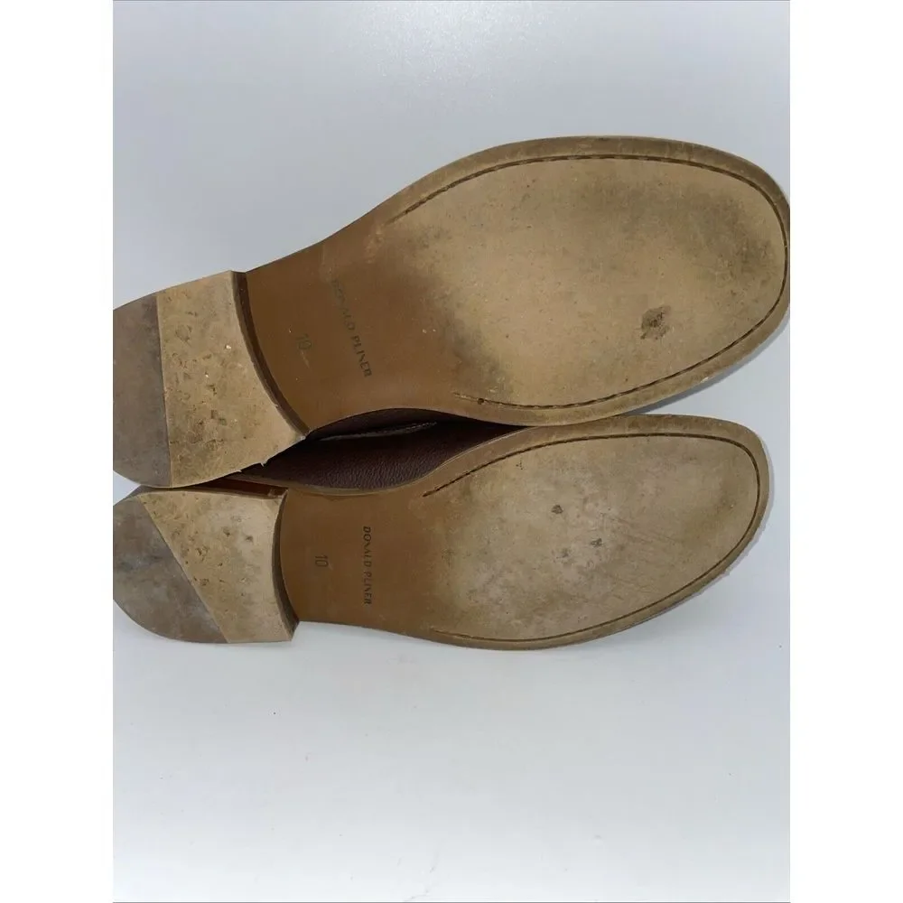 Donald Pliners Men's Brown Pebble Grain Penny loafers size 10‎